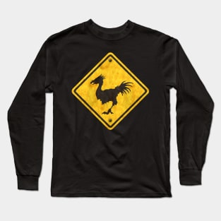 Chocobo Crossing Road Sign Long Sleeve T-Shirt